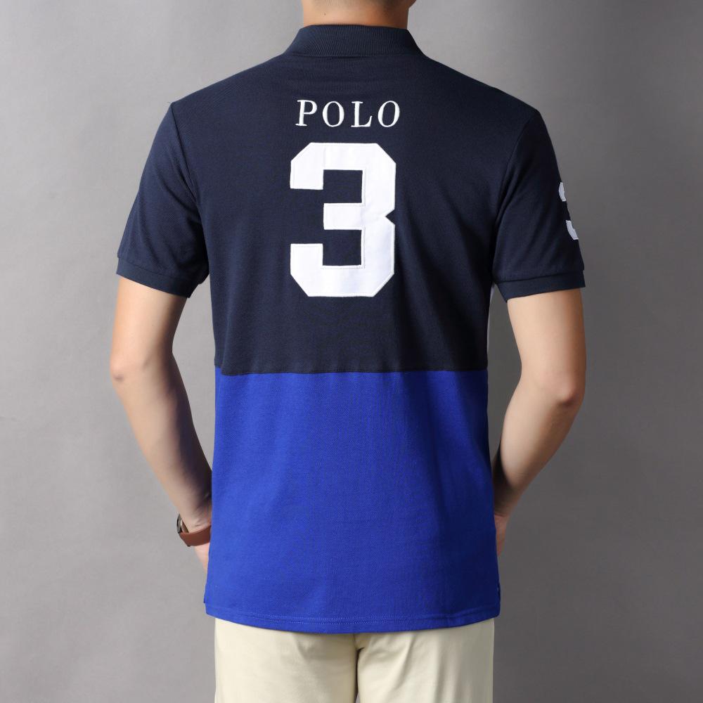 European and American Men's Short Sleeve Polo - British Style Sports Casual Cotton Embroidered Plus Size