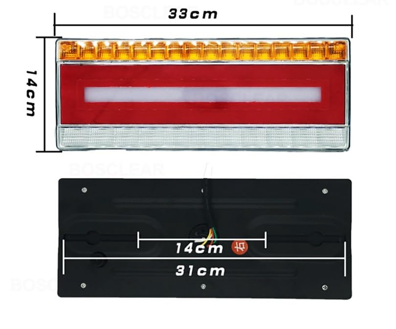 24V Full LED Baklys med Sekvensielle Blinklys for Lastebiler og Tippbiler Venstre og Høyre Liten Tilhenger Velkomstlys Blinklys Skiltlys Sidemarkeringslys