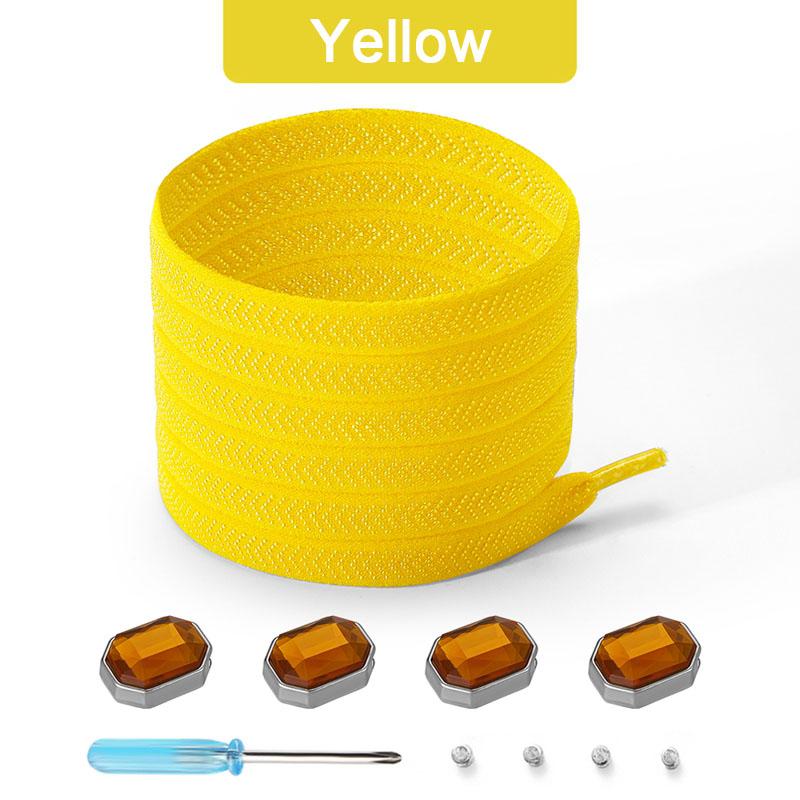 Colorful Diamond Elastic Laces Sneakers No Tie Shoelaces Rhinestone Shoe Laces without Ties Kids Adult Quick Flat Shoelace 1Pair