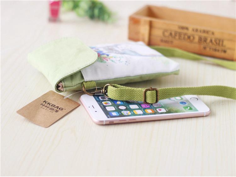 Spring/Summer Fresh Painted Women's Canvas Handbag & Crossbody Phone Bag