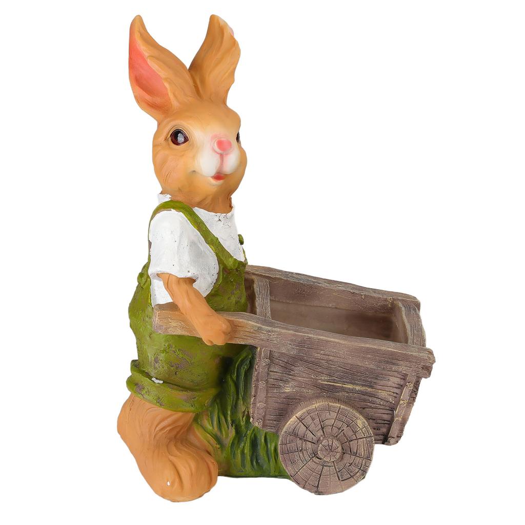 Cartoon Rabbit Flowers Pots Rabbit Resin Figurines Small Animal Decorative Plant Pot Container for