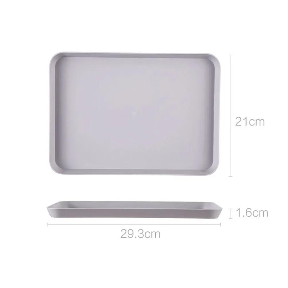 Rectangular Serving Tray Anti Slip Scratch Resistant Plastic Food Serving Tray Non-slip Heat-resistant No Fading Heightened Edge