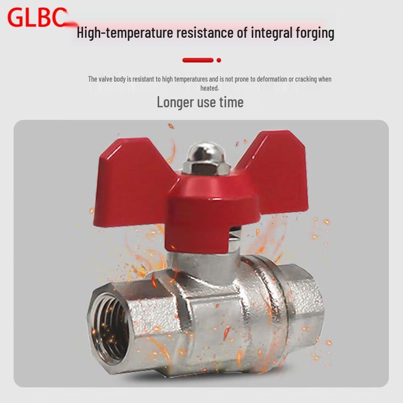 GLBO High-Temperature Brass Ball Valve with Butterfly Handle