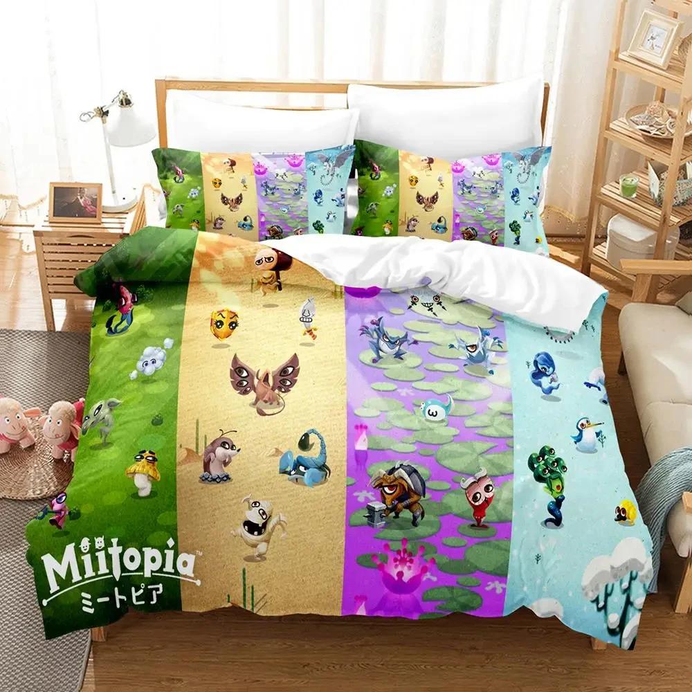 3D Print Game Miitopia Bedding Set Duvet Cover Bed Set Quilt Cover Pillowcase Comforter King Queen Size Boys Adult Bedding Set