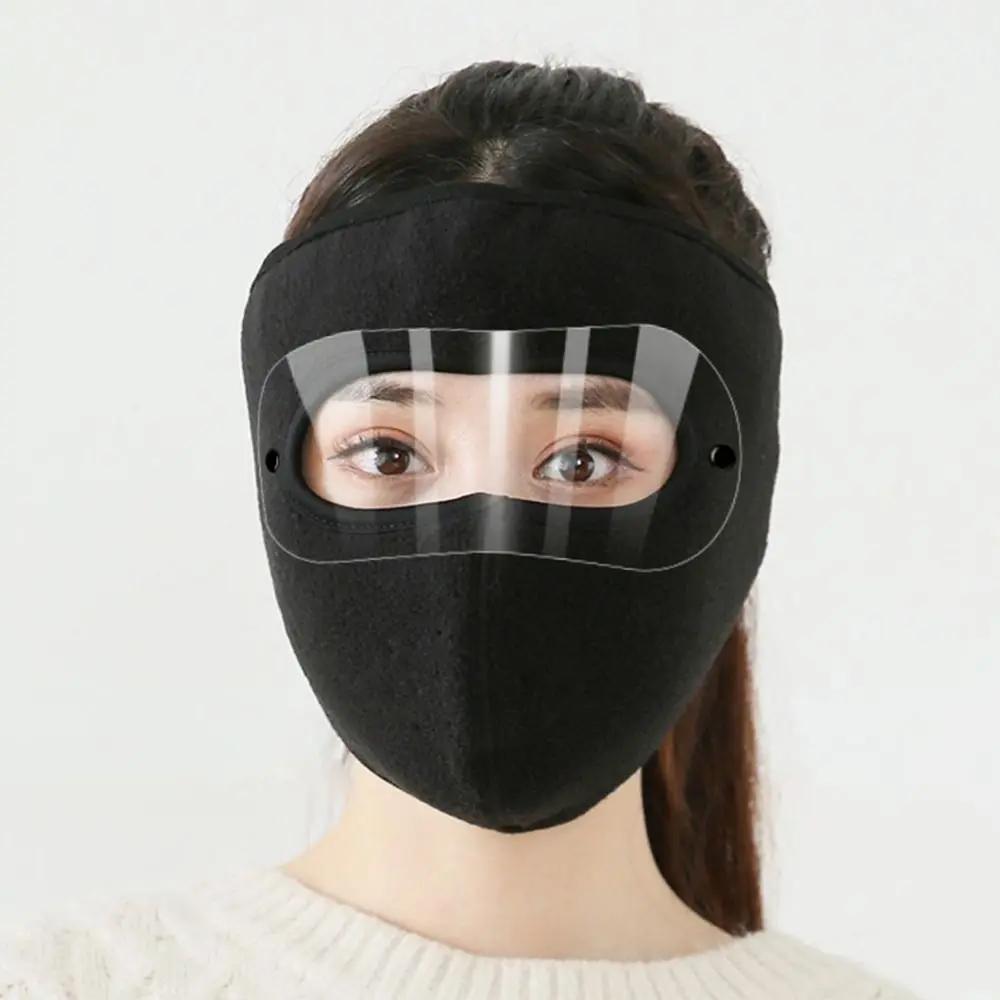 New Unisex Face Mask Windproof Antifog Cycling Cap HD Goggles Fleece Face Shield Motorcycling Winter Protection
