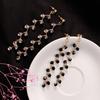 Women Design Beaded Grape Dangle Stud Rhinestone Long Earrings Fashion Jewelry