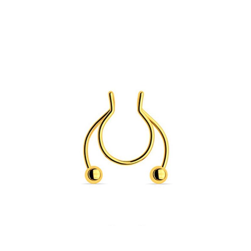 Women Fake Piercing Nose Ring Hoop Septum Piercing Nose Clip Rock HipHoop Stainless Steel Magnet Fashion Body Jewelry