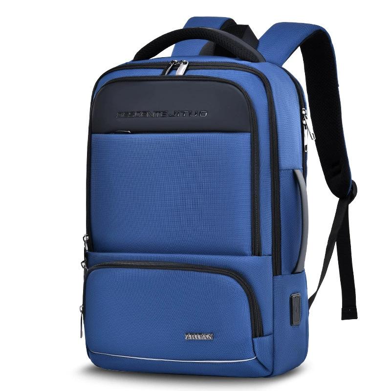 

Простой деловой рюкзак для мужчин, Модный компьютерный дорожный рюкзак для деловых поездок и Студенческий школьный рюкзак для поездок на работу 18 inch синий