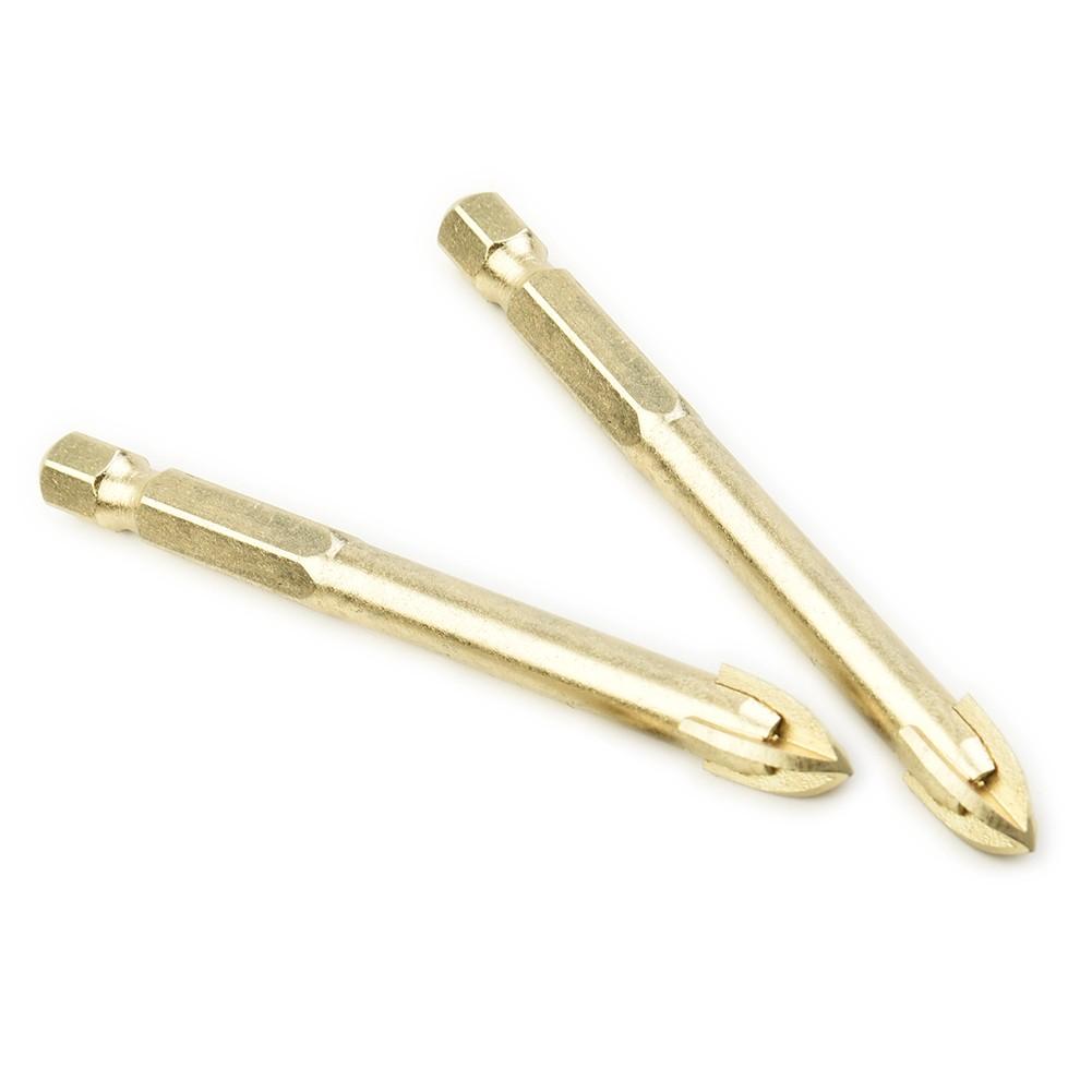 10X 8/10/12mmTitanium Ceramic Tile Marble Glass Drill Bits Spear Head Hex Shank