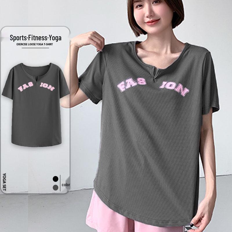 

Women s Quick-Dry Breathable Yoga T-Shirt - Plus Size, Short Sleeve, Lightweight, Loose Fit 2XL
