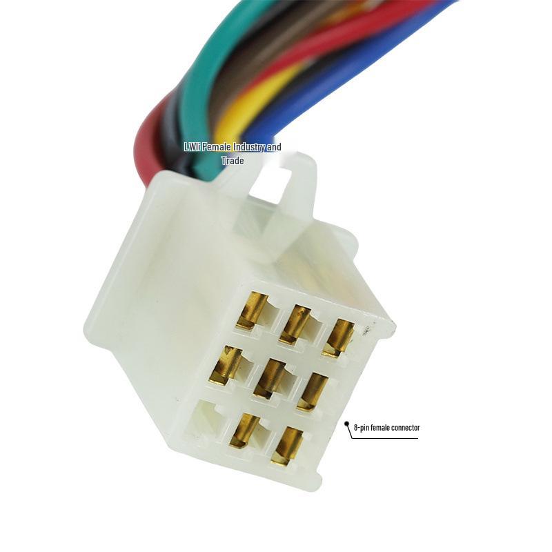 Off-road Motorcycle ATV Beach Buggy 3-Function Start/Stop/Turn Switch with 8-Wire Female Connector for 50-125cc.