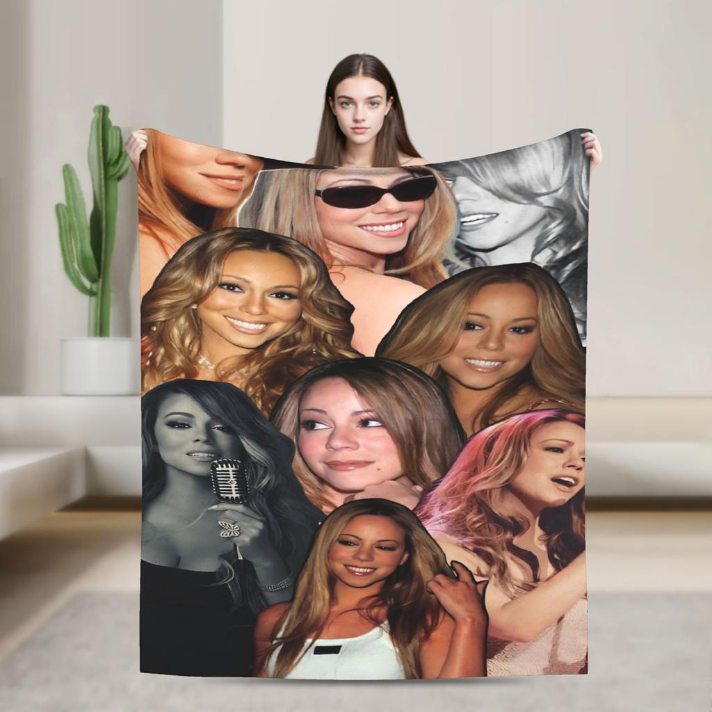 Mariah Carey Amerikanische Sängerin Decke Warm Weich Plüsch Überwurfdecke Für Heimdeko Dekorative Flanell Tagesdecke Bettbezug