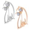 Pearl Decorated Owl Brooch Zinc Alloy Durable Anti-Corrosion White Gold Kc Gold Plated