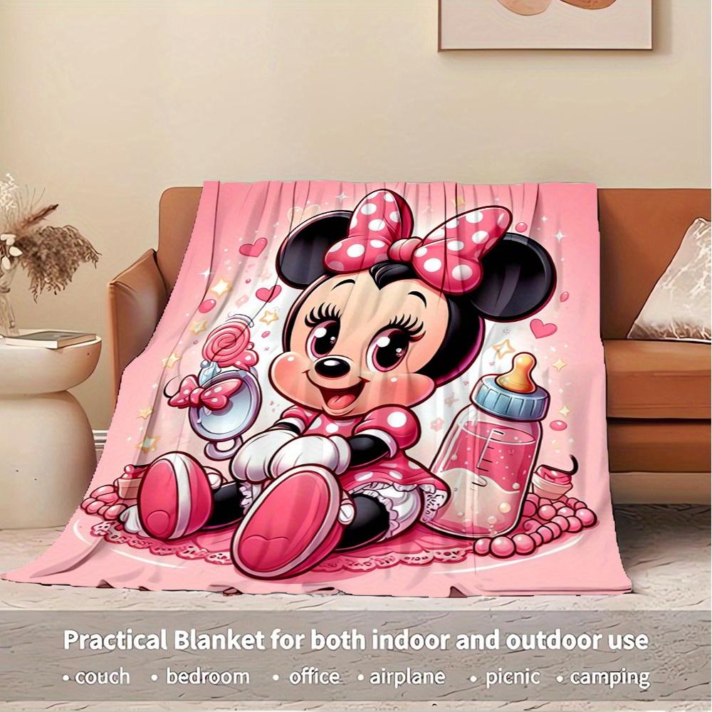 1pc Flannel Bedding Cover Blanket - Cute Minnie Design, Soft and Warm Sofa