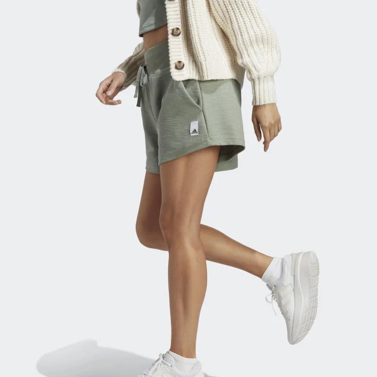 Adidas Logo Tag Mid-Rise Fitness Shorts Women Shorts Light-Green HZ1602