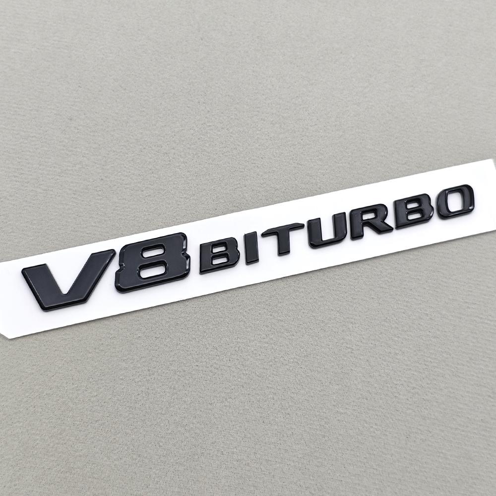 3D ABS Car Sticker V8 BITURBO Logo Emblem Trunk Fender Badge Decal For Mercedes-Benz AMG W218 C63S C63 E63 S63 CLS63 Accessories