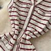Striped Knitted Dress Summer Women's Wear Small Cinched Waist and Slimming Cardigan Vest Dress