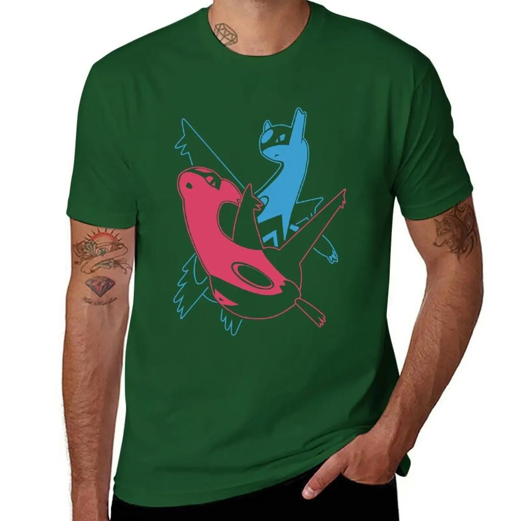 One Song Cute Eon Duo Latios and Latias - Pkmn Go Cute Gifts T-Shirt Blouse Clothes for Men Imagination Connecting Summer Tops