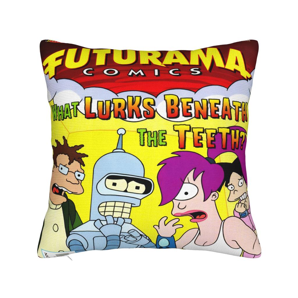 Futuramas Cartoon Comic Pillowcases Merch Soft Cushion Cover Gift  Pillow Case Cover Living Room Multiple Sizes