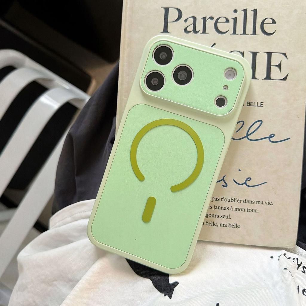 17 Applicable to iphone16promax solid color magnetic mobile phone case 15pm Apple 14promax anti-drop protective case