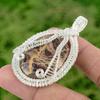 Daughters Day Sale 925 Silver Coconut Jasper Stone Wire Wrapping Sister Pendant