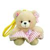 Dress Rabbit Striped Bear Plush Keychain Cartoon Stuffed Animal Keyring Gift