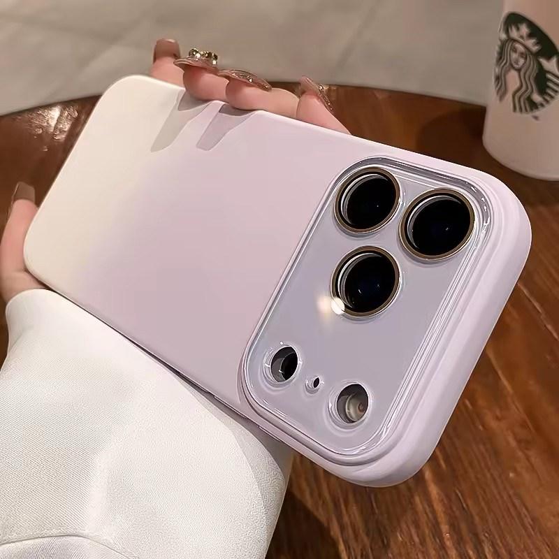 Husă Moale cu Gradient de Culoare Bomboană cu Fereastră Mare Pentru IPhone 17 16 15 14 Pro Max 13 12 Air Plus Silicon Lichid Rezistent la Șocuri Husă Spate