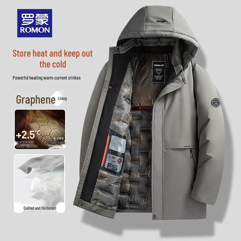 

ROMON Men s Winter Graphene-Lined Mid-Length Cotton Jacket 3XL