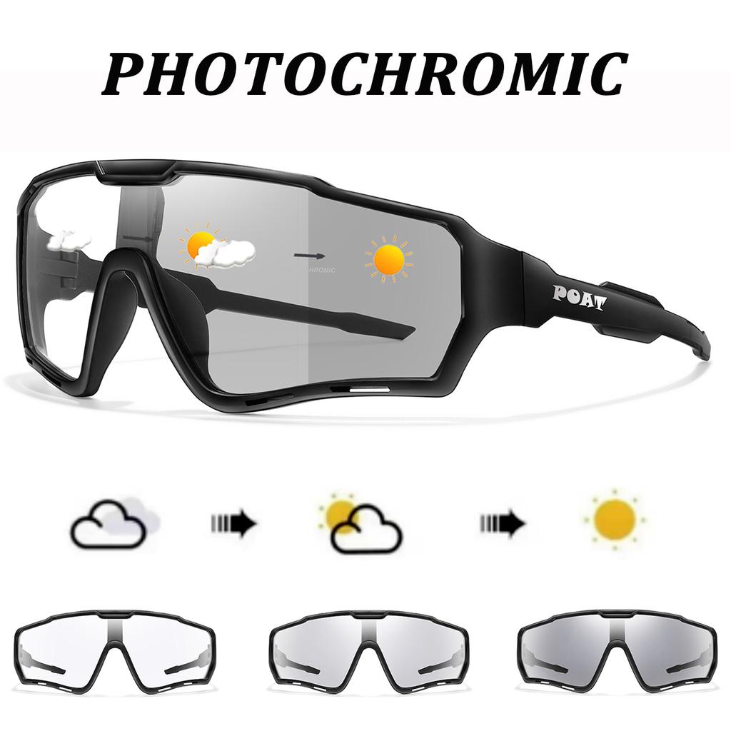 Poat Brand Strong Light Photochromic Sunglasses New Style Sports Men Women Mtb Bike Bicycle Eyewear Cycling Fishing Running