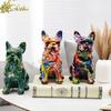Modern Minimalist Starry Sky Color Fighting Dog Figurine As Creative Home Storage Cabinet Decoration, Office Desk Accessory