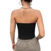 Women Vest Off Shoulder Strapless Bandeau Tube Top Pure Color Elastic Fabric Slim Waist Shaping Tops Daily Wear