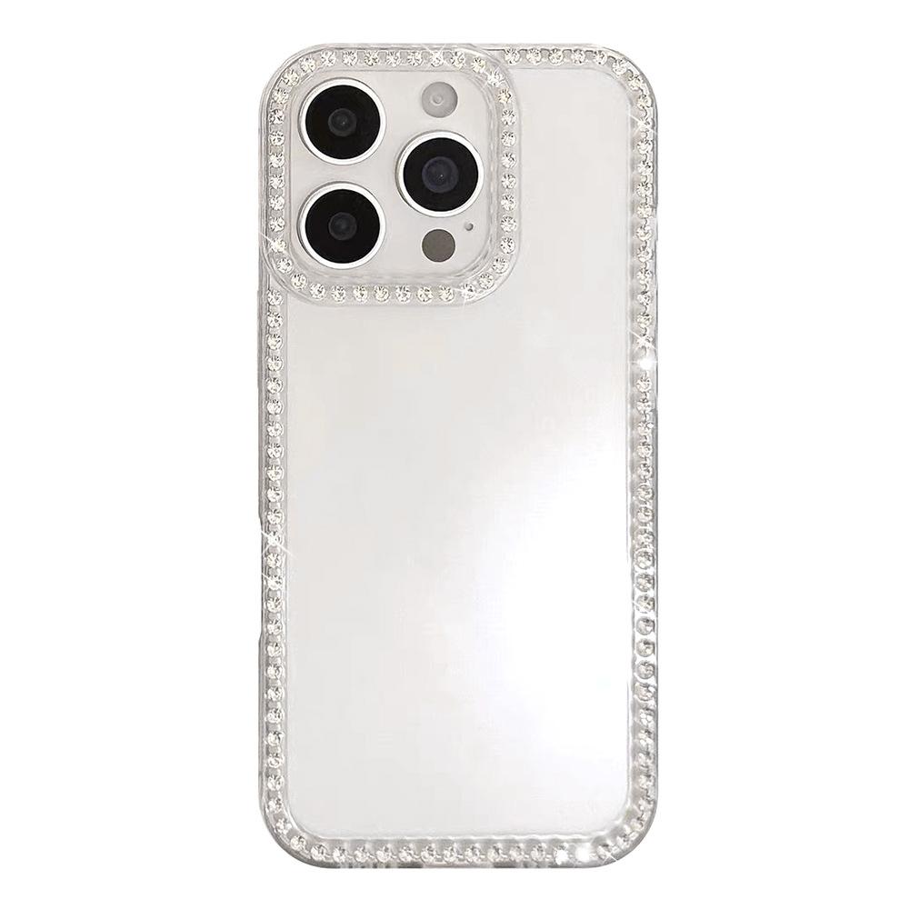 Transparent and simple, suitable for iPhone17 Pro flash diamond mobile phone protective case, Apple 16 advanced sense 15 niche anti-drop