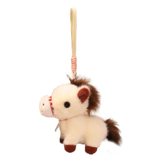 Realistic Pony Plush Keychain Soft Stuffed Animal Zodiac Lucky Horse Bag Charm Year of The Horse 2026 Birthday Xmas Gift
