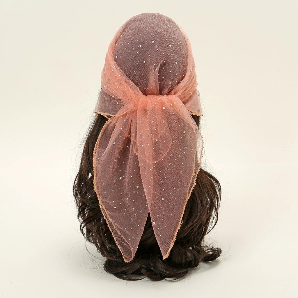 80*80cm Women Blingbling Wrap Shawl Shiny Sequin Lace Scarf Female Square Shawls Scarves Spring Summer Headband Scraves