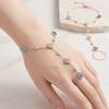 Novirassine Stainless Steel Hand Chain Slave Bracelet Colorful Zirconia Clover Finger Ring Bracelet Boho Aesthetic Party Jewelry