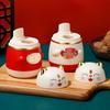 Cartoon Cute Lucky Cat Automatic Toothpick Holder & Dispenser - Chinese Style Storage Box