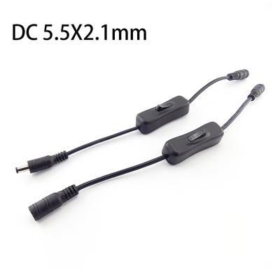 DC Male To Female Power On Off Switch Cable 5.5 X 2.1mm Power Supply Connector Cord Adapter 5V 12V 24V for LED Strip