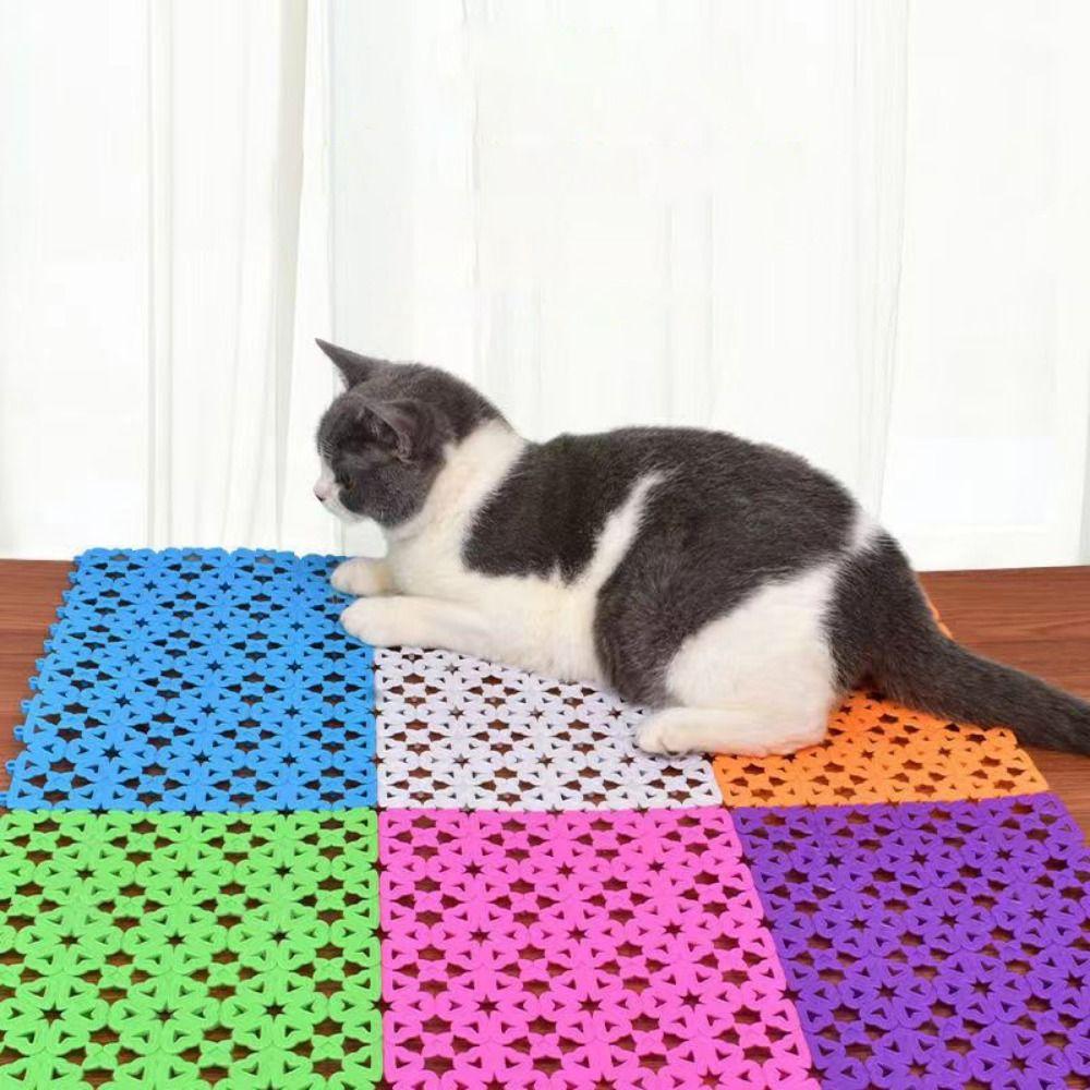 

Hollow Out Pet Cage Foot Pads Non-slip Grid Dog Cage Pad Practical Rabbit Cage Mats Pet Cage