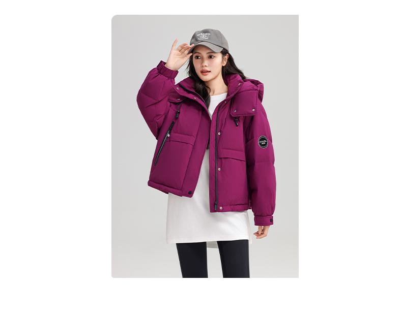 Yaya Women's 2025 Winter Short Loose Duck Down Jacket - Fashionable, Versatile, Thick, and Warm Outerwear