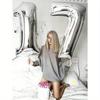 32in Gold Color Number Aluminum Foil Balloon, Birthday Number Balloon, Aluminum Foil Balloon for Birthday Party, Wedding, Shop Decoration