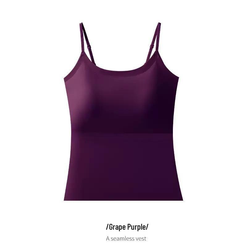 

Women s Seamless Slimming Camisole with Built-In Bra and Stylish Back Design XL фиолетовый/виноградный