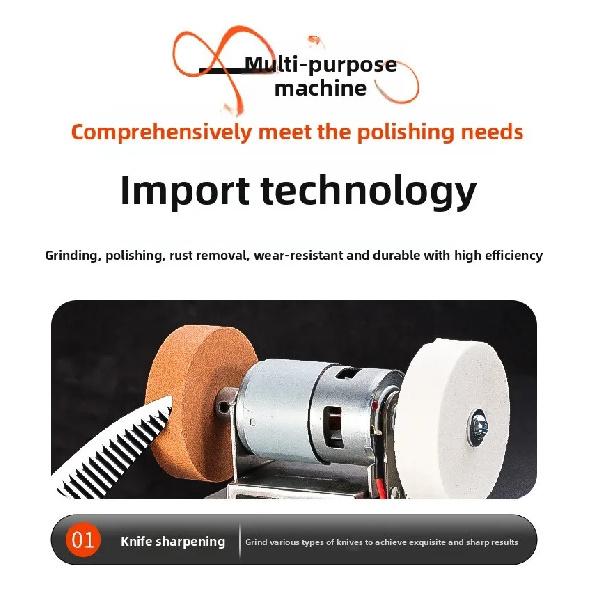 Miniature Desktop Double Grinding Head Grinder, Household Electric Knife Sharpener, Thickness Polishing and Grinding Artifact