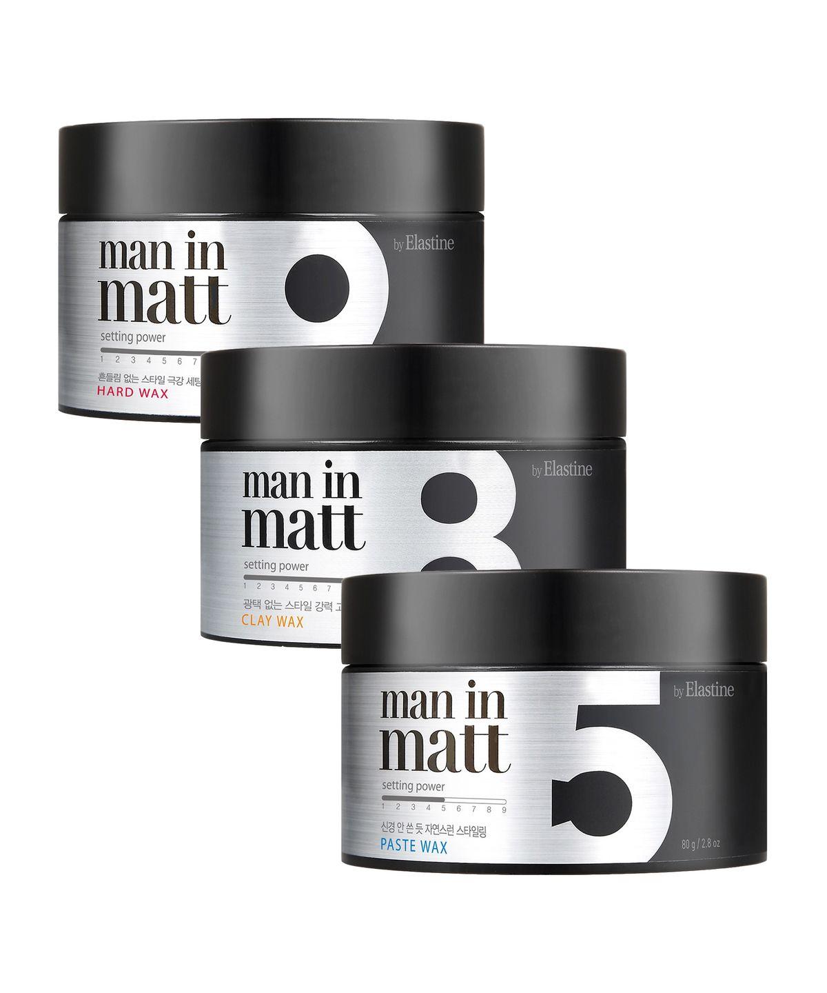 Elastin Men in Matte Wax 80g x 3 packs (Paste/Clay/Hard - Choose 1) Hard wax