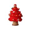 Crafted Holiday Knitted Christmas Tree Wooden Base Ornament Featuring Holiday Accents For Desktop Decoration
