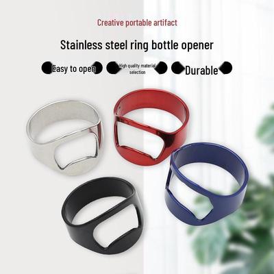 Trendy Stainless Steel Ring Bottle Opener for Beer