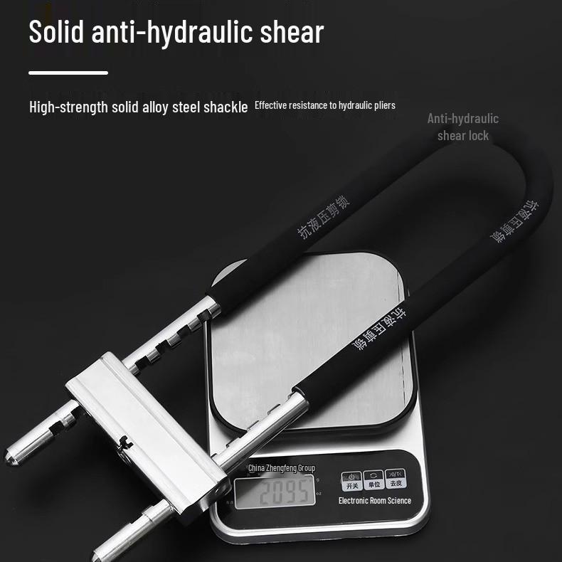 U-Lock Glass Door Lock for Sliding Double Doors - Long, U-Shaped Design for Outdoor Use