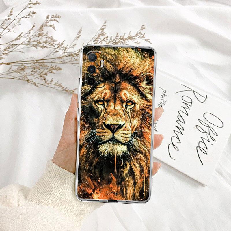 Tier Tiger Löwe Transparente Handyhülle für Samsung Galaxy A04 A04S A14 A23 A34 A54 M23 M33 M52 M53