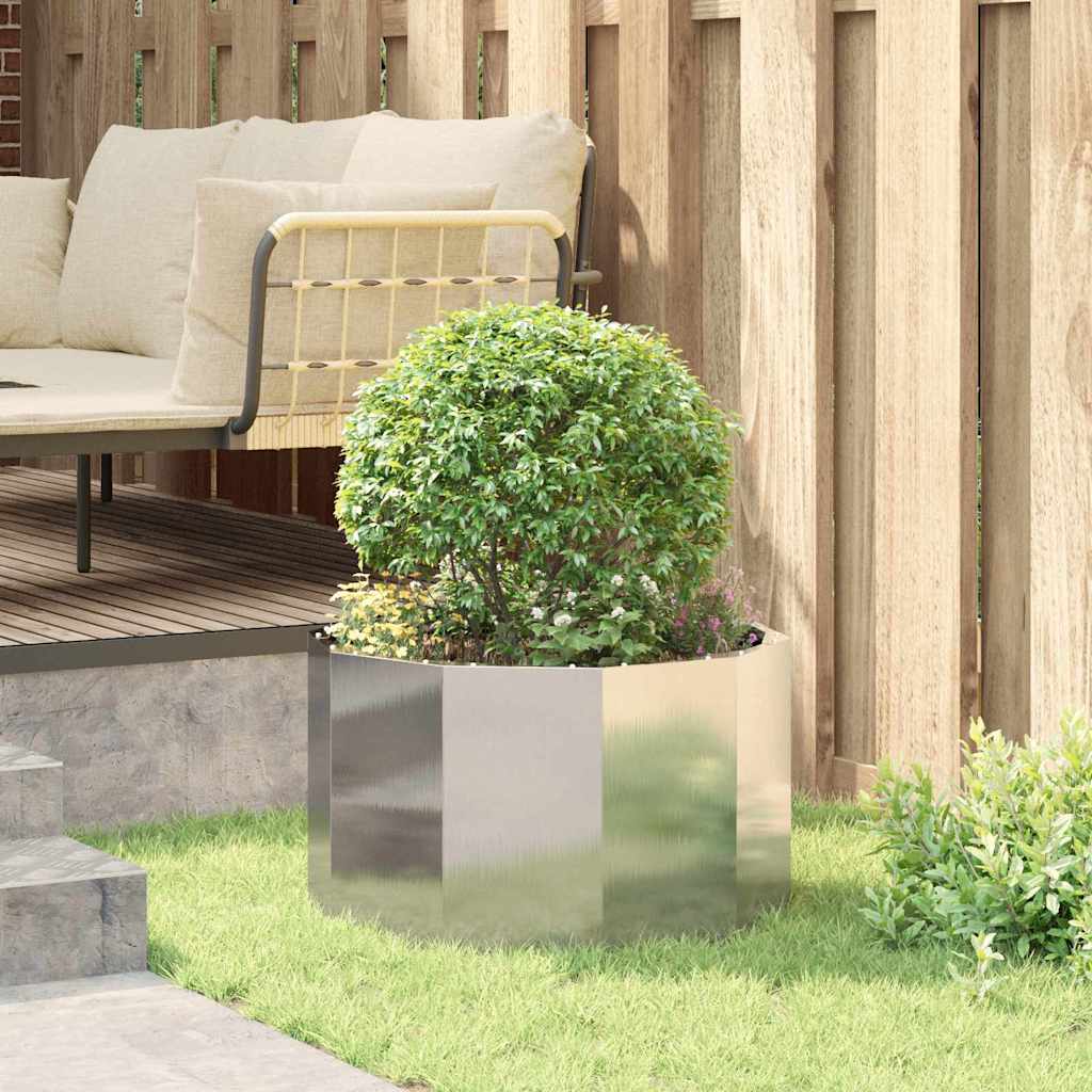 Plant Pot Silver 60 X 60 X 35 Cm Stainless Steel