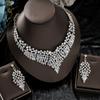 Fashion Jewelry Set Inlay Rhinestone Clavicle Chain Necklace Earring Set  Party