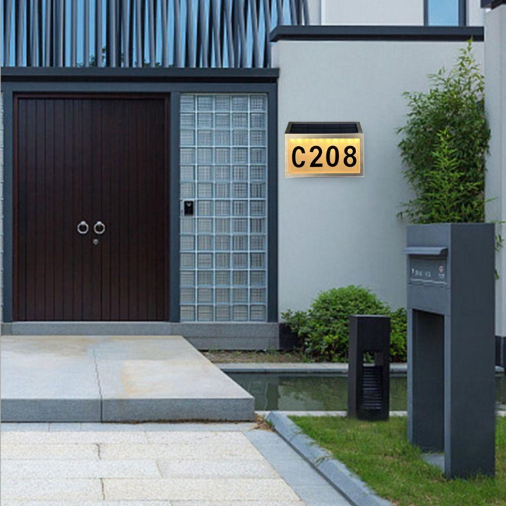 Easy Install Solar LED House Number Waterproof LED Exterior Fence Lamps  Street Road Doorplate
